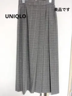UNIQLOグレンチェック柄 ロングプリーツスカート