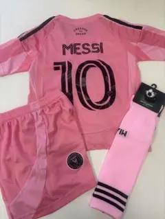 140cmマイアミ新モデル　メッシ　子供サッカーユニフォーム三点セット