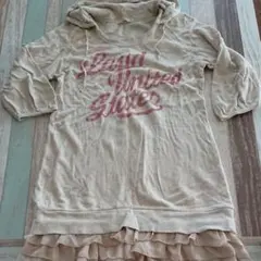 七分袖フリル付きチュニック