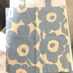 marimekko マリメッコ トートバッグ エコバッグ ベージュ花 ブルー