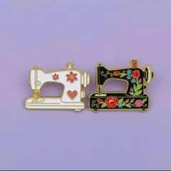 ミシンデザイン　ピンバッチ　2個セット　アンティーク