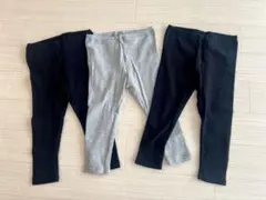 無印良品 MUJI あったか 綿 レギンス 3枚セット 90センチ②