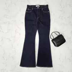AZUL BY MOUSSY デニムパンツ ストレッチ フレア 濃紺 美品