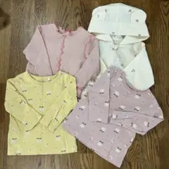 子供服 アウター メロウリブトップス ロンＴ 4点セット