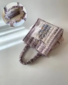 ふんわりインド綿2wayトートバッグ 斜めかけ 軽量 レディース カジュアル