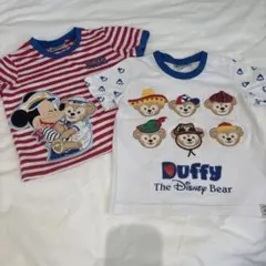 ま*様 ミッキー&ダッフィー Tシャツ 2枚セット　アップリケ　ディズニー　セー