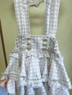 最終値下げ‼️ LIZLISA はしごリボンギンガムティアードスカパン