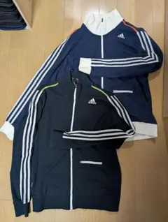 adidas コットンジャージ ネイビー＆ ブラック　クライマライト　サイズL