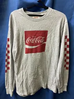 【必見】Coca-Cola コカコーラ　グレー 長袖Tシャツ Mのサムネイル