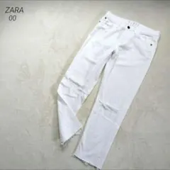 ザラ　スキニーダメージジーンズ　白 size 32　即日発送