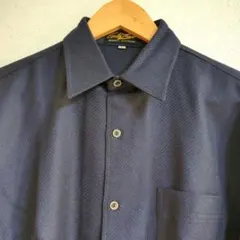 濃紺ウール100% ☆長袖シャツ