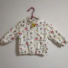 PEANUTSピーナッツのSNOOPYスヌーピー裏起毛フルジップジャケット90