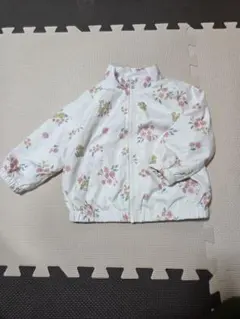 花柄ホワイトアウター 80