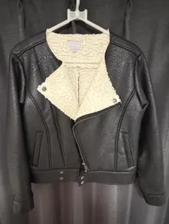 OCEAN & GROUND レザージャケット 黒　キッズ　150センチ