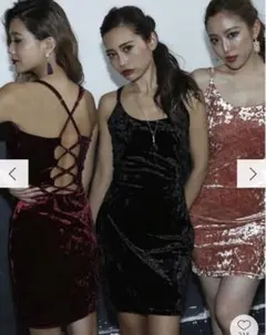 RESEXXY リゼクシー フロントメニークロスベロアワンピース キャミワンピ