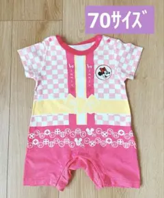 【美品】ミニーマウス　半袖ロンパース
