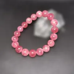 【極上】天然石パワーストーン　ストロベリークォーツブレスレット　10㎜ 女性用