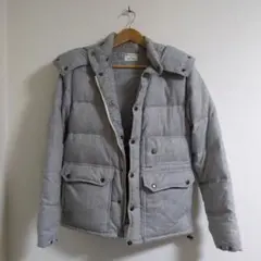 グレー フード付き ダウンジャケット