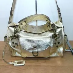 新品未使用タグ付 FACONDINI 本革 2WAY ショルダーバッグ ブロンズ 