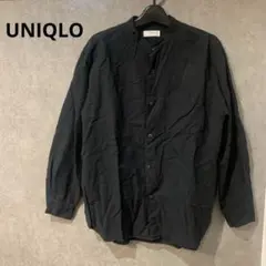UNIQLO ブラック バンドカラーシャツ L