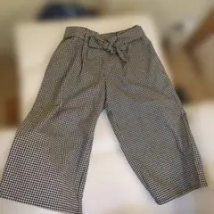 ☆ギンガムチェック ワイドパンツ ウエストリボン　ライトオン　MPS 140