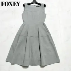 美品✨フォクシー フレアワンピース 裏地裾レース ウール オフホワイト 42 L 美品✨フォクシー フレアワンピース 裏地裾レース ウール オフ