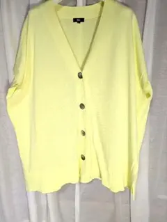 【L】プラステ Vネック半袖カーディガン イエロー PLST 通勤服のサムネイル