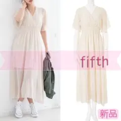fifthフィフス♥カシュクールドットワンピースホワイト♥未使用タグ有