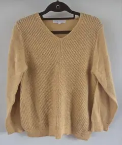 grove イエロー Vネックニット Lサイズ