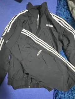 adidas ブラックジャージ セット