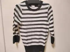 green label relaxing 白黒薄手ニット