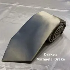 【希少】 Drake's Michael J. Drake ソリッドシルクタイのサムネイル