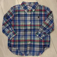 ラルフローレン シャツ 90cm チェック ブルーボタンダウン ベビー キッズ