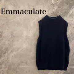 【美品】 Emmaculate レディース ベスト ネイビー 日本製 カジュアル