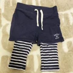 baby gap ネイビーショートパンツとストライプレギンス