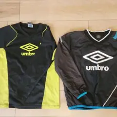 umbro ピステ 長袖 黒/黄緑/青