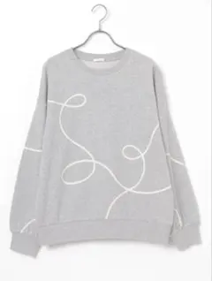 【C·O·L·Z·A】コード刺繍グレー長袖トレーナー