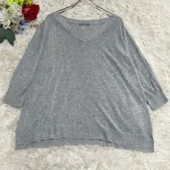 【セオリーリュクス 】 Vネックニット グレー ゆったり(38 M)体型カバーのサムネイル