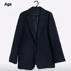 Aga アーガ ストライプ テーラードジャケット 9号 M 日本製 ヤマダヤのサムネイル