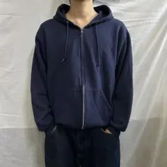 USA古着 無地 ジップフーディ パーカー 短丈 ボックス タイト y2k