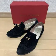 Oriental Traffic ブラック フリンジ ローファー　ローヒール