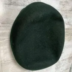 ダークグリーン ウール ベレー帽