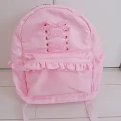 子供用♡ピンクのフリルリボンピンクリュック