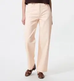 【新品】UNIQLOワイドストレートジーンズ PINK サイズ27股下70