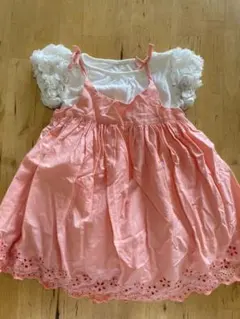 ベビーギャップ　インナーパンツ付きスカラップワンピース＆袖フリルトップス　90㎝