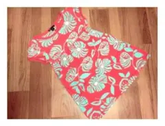 GapKids　ギャップ　ボタニカル　総柄　KIDS ワンピース　朱色　130㎝