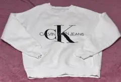 カルバンクラインジーンズ CKロゴ スウェット トレーナー 白 S