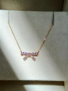 K18♡ダイヤモンド0.1ct♡リボンネックレス♡高品質♡ジュエリー専門店のサムネイル