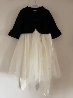 白シフォンレースドレス➕ボレロジャケット　セット