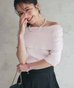 La boutique BonBon　クールタッチUVオフショルリブニットのサムネイル